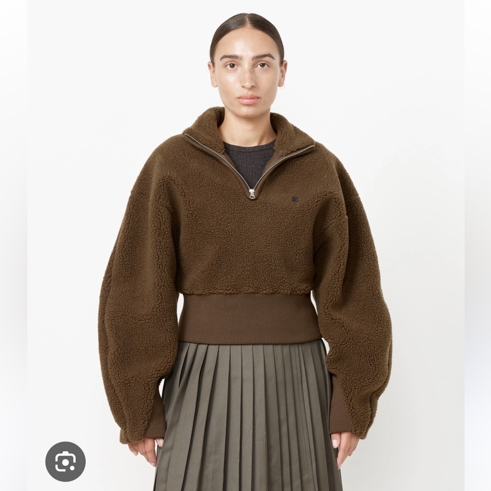 LOW CLASSIC crop fleece zip pullover